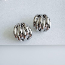 Çelik 6 Halkalı Küpe Silver