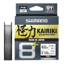 Shimano Kairiki 8+ 150 Mt 0.10mm İp Misina Steel Gray