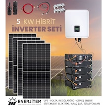 Enerjitem Hibrit Akülü 5 Kw Güneş Enerjisi Solar Paket,tümmalzeme
