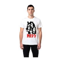 Paybuy Erkek Rock Müzik Grubu Baskılı Tişört Cesur Tasarım Rahat Kesim G Beyaz