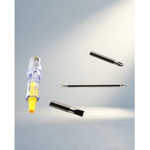 Işıklı Elektrik Kontrol Kalemi 110-220v Nikel Kaplama Neon Model