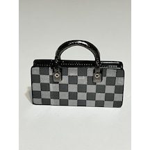 Valiz Çanta Şeklinde Şık Tasarım Gazlı Lüx Süper Çakmak Damalı Koyu Gri