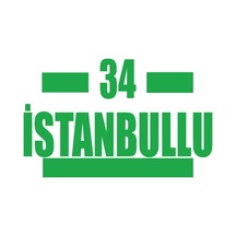 34 İstanbullu Araba Sticker 17x17 Cm Yeşil