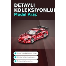 Diecast 1/64 Toyota Supra A80 Top Secret Gt-300 Kırmızı Krom Model Araba Bx-313385