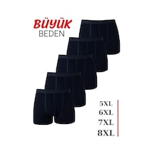 Arma Yıldız Erkek Lacivert Büyük Beden Boxer Pamuklu Likralı Yumuşak Ve Esnek Kumaş 5'li Paket Lacivert