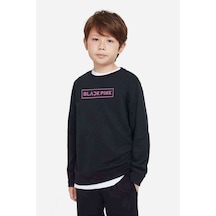 Tshirthane Blackpink Baskılı Unisex Çocuk Siyah Sweatshirt