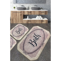 Voten Banyo Halısı Djt 3 Lü Set Banyo Halısı Paspas Yıkanabilir Kaymaz