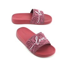 Gezer Kadın Yazlık Rahat Taban Ev Bahçe Günlük Terlik - Bordo