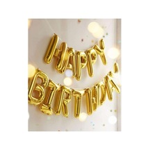 Beysüs Happy Bırthday Folyo Balon Doğum Günü Parti Happy Bırthday Altın Renk Folyo Balon