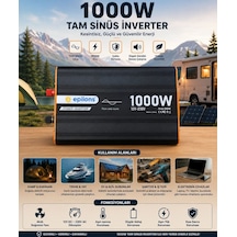 1000w Tam Sinüs İnverter 12v Ac Çevirici Sessiz Fanlı, Usb Çıkışlı, Araç Karavan Tekne Solar Uyumlu Güç İnverteri