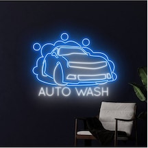 Twins Led Auto Wash Yazılı Ve Şekilli Neon Tabela Mavi Model:model:65983366