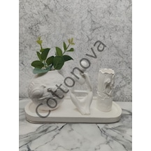 Cottonova C52 Dekoratif İnsan Figür Ve 2 Vazo