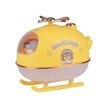 Sevimli Pilot Ördek Tasarımlı Ultrasonik Gece Lambası ve Difüzörlü Nemlendirici Buhar Makinesi Sarı