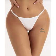 Intive Lingerie Intive Beyaz Arkası Kalp Aksesuarlı Tasarım Çekici G-string Beyaz