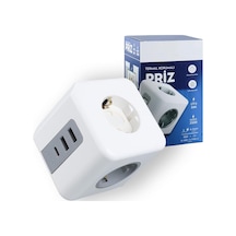Termal Akım Korumalı 3'lü Duvar Küp Priz, 2xusb - 1xtype-c Tip C , Çocuk Korumalı, Isıya Dayanıklı Topraklı Üçlü Priz, 2500w 10a 1