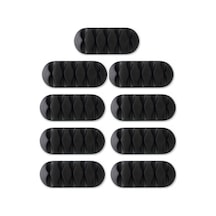 3lü Kablo Organizer - Kablo Tutucu 5 Kanallı / Siyah - 3 Paket X
