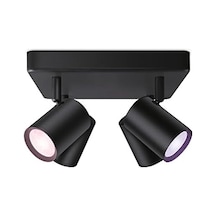 Wiz Imageo 4'lü Spot Ayarlanabilir Beyaz Ve Renkli, Kare, Kısılabilir, 16 Milyon Renk, Wi-fi Üzerinden Uygulama/ses Üzerinden Akıllı Kontrol, Siyah 0.25 KG