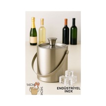 Buz Kovası Çift Cidarlı Yalıtımlı Endüstriyel Inox Şampanya Şarap Bira Soğutucu Medıum 722052