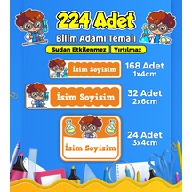 Sevimli Çocuklar Temalı Okul Kreş Kişiye Özel İsim Etiketi - Model 608 Çok Renkli