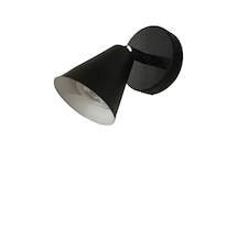 Rsylight Metal Mafsallı Siyah Spot 180 Derece Armatür Aplik Günışığı Led Ampullü Siyah