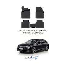 Otocraft Volkswagen Golf 8 Manuel 2019+ Araca Özel 4d Karbon Oto Paspas Havuzlu Tam Set