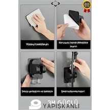 Yapışkanlı Duş Tutacagı Siyah Mafsal Siyah Plastik Diğer