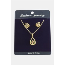 Depomıx Oval Kartanesi Zirkon Taşlı Set Kolye-renkli Çok renkli 15620851