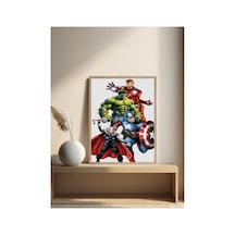 Marvel Doğal Ahşap Çerçeveli Tek Parça Dekoratif Tablo Çok Renkli - 844529338 Çok Renkli