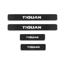 Volkwagen Tiguan Carbon Fiber Kapı Eşiği Yazısı Sticker 4Adet