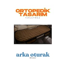 Taba Kadife Yüzeyli Araba Oturak Minderi Kaymaz, Arka Koltuklara Uyumlu Taba Siyah