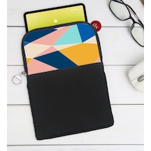 Bk Gift Modern Art Tasarımlı Taşınabilir Koruyucu Tablet Kılıfı & Organizer Çanta - Siyah-2
