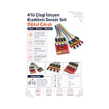 4'lü Çizgi İzleyen Kızılötesi Sensör Seti - Dijital Çıkışlı