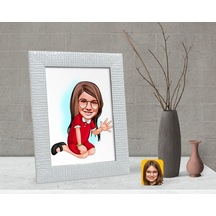 Kişiye Özel Kız Çocuk Karikatürlü Dekoratif Çerçeve-2