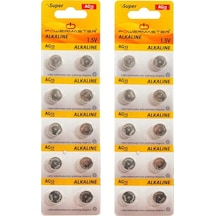 Powermaster AG13 LR44 Kartela Alkaline Düğme Pil 10 x 2'li