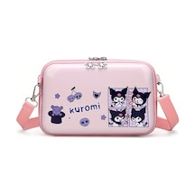 Karikatür Çapraz Çanta - Güvenli Kare Bölmeli Sevimli Telefon Çantası - Zahmetsiz Günlük Stil İçin Ayarlanabilir Askı Pembe Kuromi Pembe