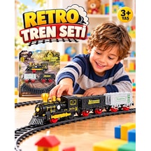 Klasik Pilli 9 Parça Tren Locomotıve Konteyner Ve Transport Vagonlu Oyuncak Seti