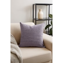 Duck Çizgili Kırlent Kılıfı Lila 40x40 Lila