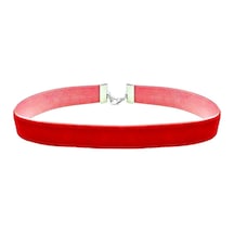 Kırmızı Renk Kadın Kadife Choker Kolye N11.25791 Çok Renkli