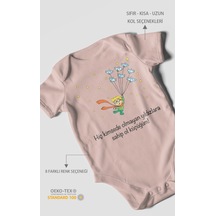 Morivokids Kimsede Olmayan Yıldızlara Sahip Ol Küçüğüm Kısa Kollu Bebek Body %100 Pamuk Pastel Pembe
