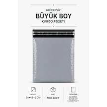 Gri Cepsiz Büyük Boy Kargo Poşeti 35x45+5 Cm 100 Adet