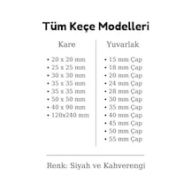 Kahverengi 18 Adet Yapışkanlı, Masa, Koltuk Altı Parke Koruma Keçesi, Yuvarlak, 3,5 Cm Abanoz - Beyaz