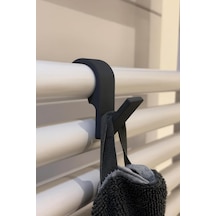 Havlu Askılığı, 6'li Set, Duşakabin Ve Havlupan Petek İçin, Banyo Mutfak Kancalı Siyah Çok Renkli