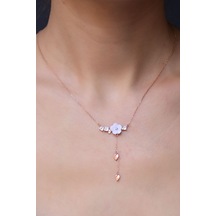 Papatya Silver 925 Ayar Gümüş Rose Kaplama Kardelen Çiçeği Kolye