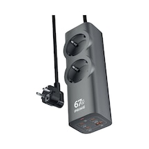 2'li Priz 2200w Akım Korumalı / 67w Gan Pd Hızlı Laptop Şarj Adap Diğer