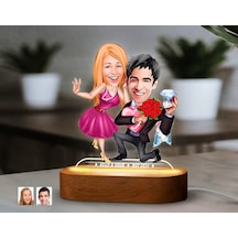 Bk Gift Kişiye Özel Sevgili Karikatürlü Dekoratif 3d Biblo Led Işıklı Gece Lambası-9, Düğün Hediyesi, Yıl Dönümü Hediyesi Kobitmeyen138284 Bk Gift