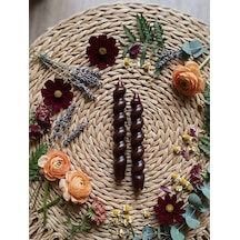 Pinterest Model, Spiral, Burgulu Kahverengi Şamdan Mum 2' Li