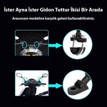 Ga11 Motosiklet Bisiklet Telefon Tutucu İster Ayna İster Gidon Tuttur İkisi Bir Arada Şok Emici Damperli Shockproof, Gidon Ve Ayna Montajı Diğer