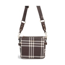 Silver & Polo Silver Polo Kahve - Kahve Çizgili Ekose Kadın Çapraz Çanta Sp884