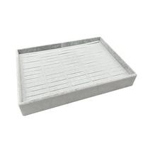 Yerli Üretim Süet Kumaş Gri Renk 34/24 Cm Batırmalı Çekmeçe Içi Bileklik Kelepçe Tablası Çok Renkli