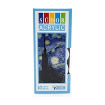 Südor 10 Renk Akrilik Boya Seti - Çocuklar İçin Güvenli Sağlığa Zararsız Hobi Ve Sanat Boyası 1009-14 Siyah